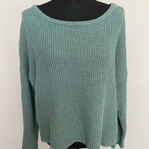 By Together Cropped Sweater Sz S Army Green